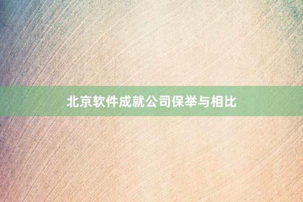 北京软件成就公司保举与相比