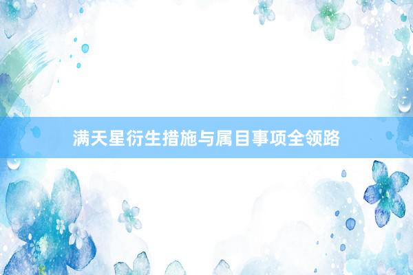 满天星衍生措施与属目事项全领路